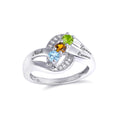 Mother's Family Birthstone Ring (1-3 Stones and 2-3 Lines)