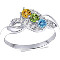 Mother's Family Birthstone Swirl Ring (1-4 Stones)