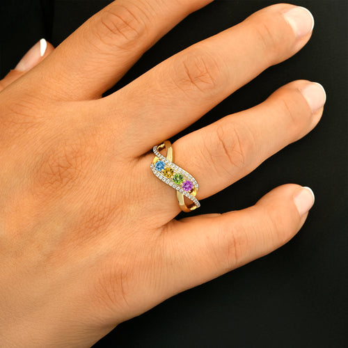 Birthstone Family & Mother's Ring (2-4 Stones)