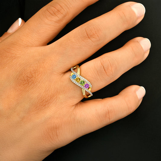Birthstone Family & Mother's Ring (2-4 Stones)